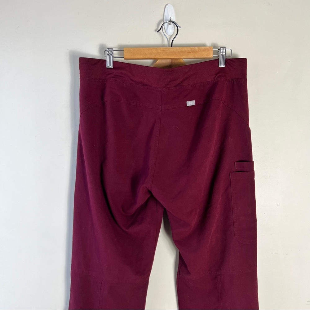 FIGS Kade Cargo Scrub Pants Women Anti-Wrinkle Medical Burgundy Size Large Tall - Picture 8 of 16